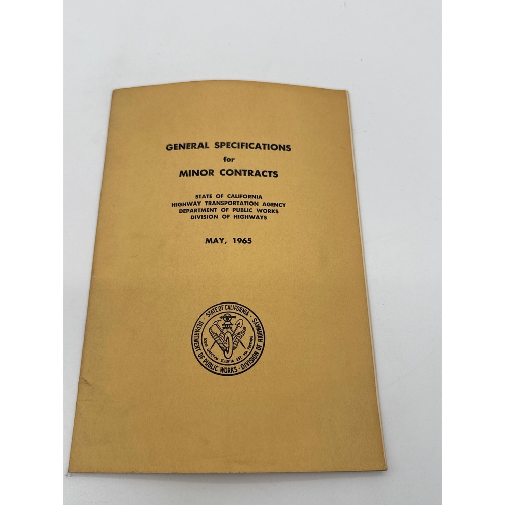 Vintage 1965 California General Specifications Minor Contracts Highway Booklet